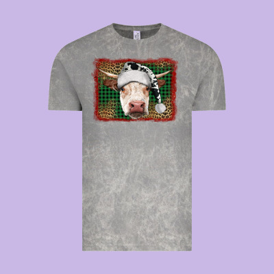 Christmas Cow With Background Vintage Tee Designed By Ranaportraitstore