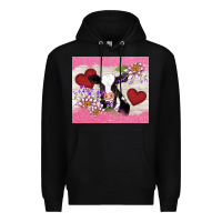 Black lotus heart cow valentine Premium Hoodie - AdoDesignShop