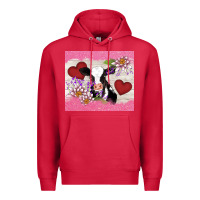 Cardinal lotus heart cow valentine Premium Hoodie - AdoDesignShop