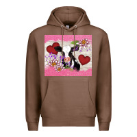 Chestnut lotus heart cow valentine Premium Hoodie - AdoDesignShop