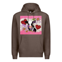 Coffee lotus heart cow valentine Premium Hoodie - AdoDesignShop