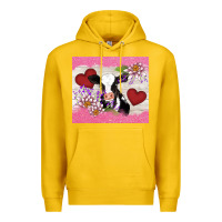 Lemon lotus heart cow valentine Premium Hoodie - AdoDesignShop