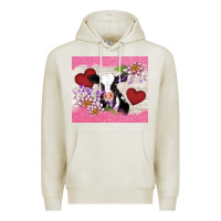 Oatmeal Heather lotus heart cow valentine Premium Hoodie - AdoDesignShop