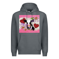 Rock lotus heart cow valentine Premium Hoodie - AdoDesignShop