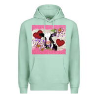Seafoam lotus heart cow valentine Premium Hoodie - AdoDesignShop