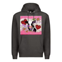 Smoke lotus heart cow valentine Premium Hoodie - AdoDesignShop