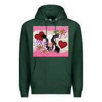 Sports Green lotus heart cow valentine Premium Hoodie - AdoDesignShop