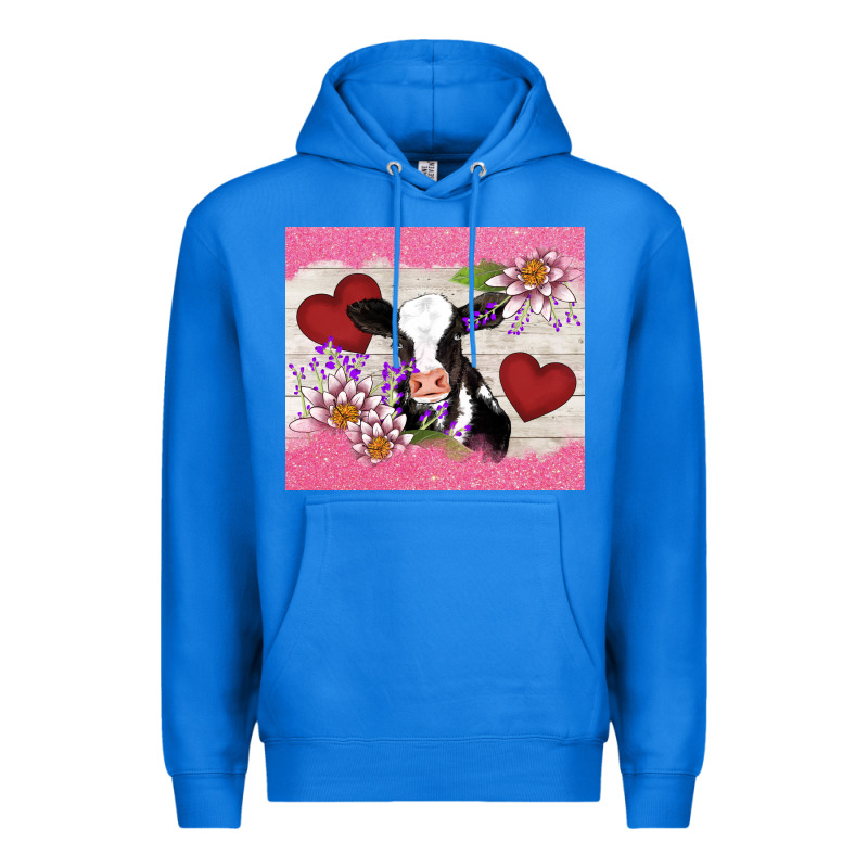 Lotus Heart Cow Valentine Premium Hoodie by AdoDesignShop | Teevron