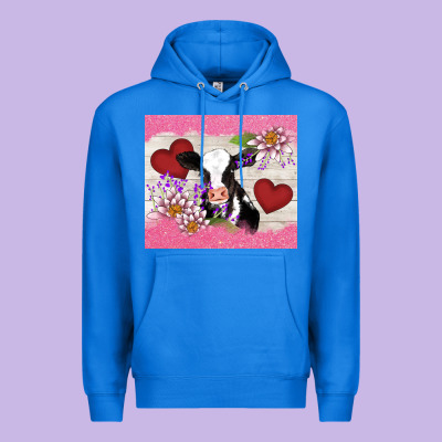 Lotus Heart Cow Valentine Premium Hoodie Designed By Adodesignshop