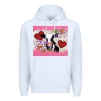 White lotus heart cow valentine Premium Hoodie - AdoDesignShop