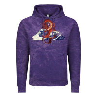 Cloud Purple asian dragon and ocean waves Vintage Hoodie - RanaPortraitStore