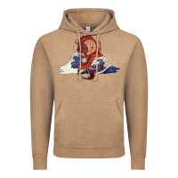 Vintage Coffee asian dragon and ocean waves Vintage Hoodie - RanaPortraitStore