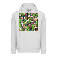 Dove Grey Western Cactus And Turquoise Gemstone With Leopard And Cowhide Seamles Premium Hoodie - BundleAndBundleShop