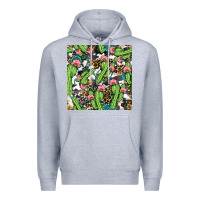 Heather Grey Western Cactus And Turquoise Gemstone With Leopard And Cowhide Seamles Premium Hoodie - BundleAndBundleShop