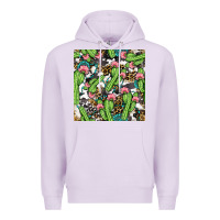 Lilac Western Cactus And Turquoise Gemstone With Leopard And Cowhide Seamles Premium Hoodie - BundleAndBundleShop