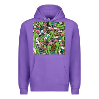Purple Western Cactus And Turquoise Gemstone With Leopard And Cowhide Seamles Premium Hoodie - BundleAndBundleShop