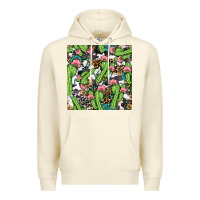 Sandshell Western Cactus And Turquoise Gemstone With Leopard And Cowhide Seamles Premium Hoodie - BundleAndBundleShop