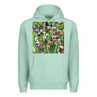 Seafoam Western Cactus And Turquoise Gemstone With Leopard And Cowhide Seamles Premium Hoodie - BundleAndBundleShop