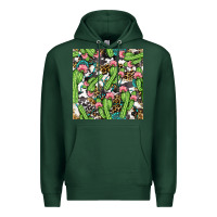 Sports Green Western Cactus And Turquoise Gemstone With Leopard And Cowhide Seamles Premium Hoodie - BundleAndBundleShop