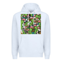 White Western Cactus And Turquoise Gemstone With Leopard And Cowhide Seamles Premium Hoodie - BundleAndBundleShop