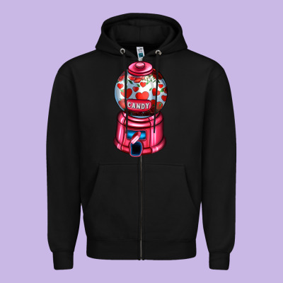 Love And Candy Machine Zipper Hoodie Designed By Adodesignshop