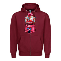 Burgundy love and candy machine Zipper Hoodie - AdoDesignShop