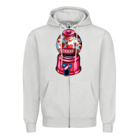 Dove Grey love and candy machine Zipper Hoodie - AdoDesignShop