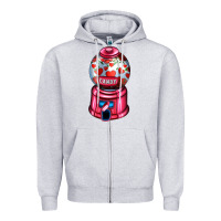 Heather Grey love and candy machine Zipper Hoodie - AdoDesignShop