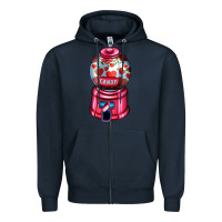 Navy love and candy machine Zipper Hoodie - AdoDesignShop