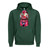 Sports Green love and candy machine Zipper Hoodie - AdoDesignShop
