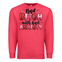 Cardinal bad bitch with bad anxiety Premium Sweatshirt - MaliasSmallBusiness