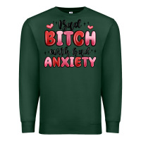 Sports Green bad bitch with bad anxiety Premium Sweatshirt - MaliasSmallBusiness