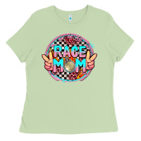 Matcha race mom with leopard and peace hand Ladies Tee - AdoDesignShop