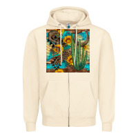 Sandshell horseshoe and cactus Zipper Hoodie - BundleAndBundleShop