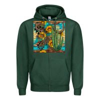 Sports Green horseshoe and cactus Zipper Hoodie - BundleAndBundleShop