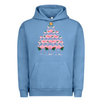 Pigment Pebble Blue Christmas Tree Flamingo Urban Hoodie - Bettercallsaul