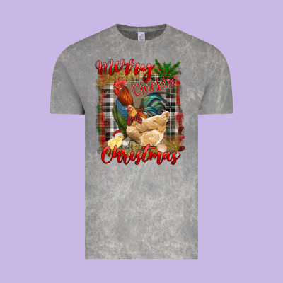 Merry Cluckin' Christmas Vintage Tee Designed By Ranaportraitstore
