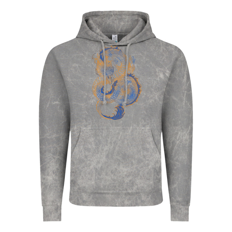 Blue And Orange Dragon Vintage Hoodie by RanaPortraitStore | Teevron