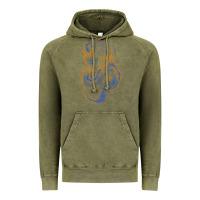 Vintage Olive blue and orange dragon Vintage Hoodie - RanaPortraitStore