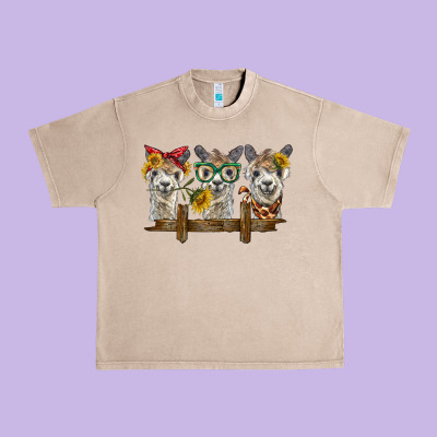 3 Alpacas Urban Heavy Tee Designed By Barkaloodesign