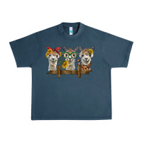Midnight Navy 3 alpacas Urban Heavy Tee - BarkalooDesign
