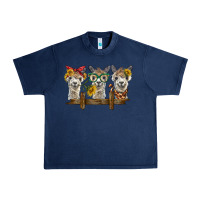 Navy 3 alpacas Urban Heavy Tee - BarkalooDesign