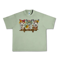 Oil Green 3 alpacas Urban Heavy Tee - BarkalooDesign