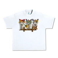 White 3 alpacas Urban Heavy Tee - BarkalooDesign