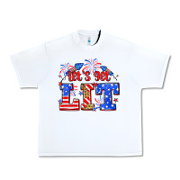 White Let's get lit 4th of July Urban Heavy Tee - Neo Western