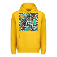 Lemon Western Gun And Sheriff Stars With Cowhide Seamless Pattern Premium Hoodie - BundleAndBundleShop