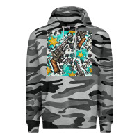 Slate Camo Western Gun And Sheriff Stars With Cowhide Seamless Pattern Premium Hoodie - BundleAndBundleShop