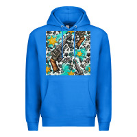 True Royal Western Gun And Sheriff Stars With Cowhide Seamless Pattern Premium Hoodie - BundleAndBundleShop