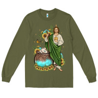 Army Green san judas coffee cup sunflower Long Sleeve Tee - JahusDesignShop