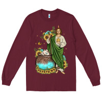 Burgundy san judas coffee cup sunflower Long Sleeve Tee - JahusDesignShop